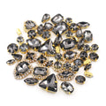 Bag of 50pcs Mixed Gray 8-Shaped Crystal Glass Rhinestones with Cup Chain Sew-On Technique Loose Type