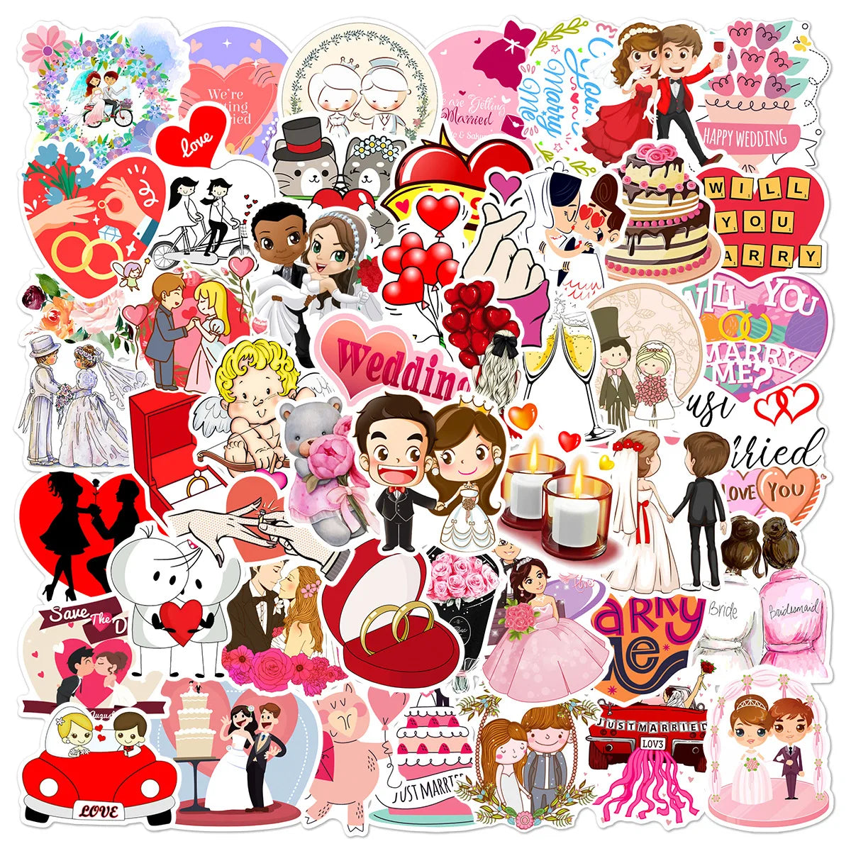 50PCS Small wedding gifts for guest souvenirs romantic dream wedding sticker