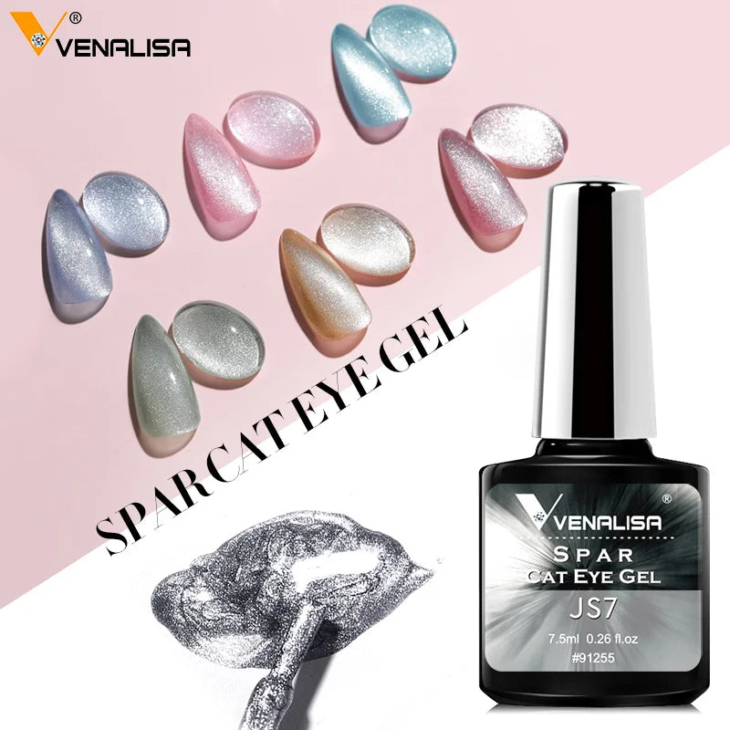 Venalisa Transparent Gel Polish Varnishes Hybrid Nails for Manicure 7.5ML Ice Spar Cat Eyes Soak off Enamel UV Gel Nail Polish