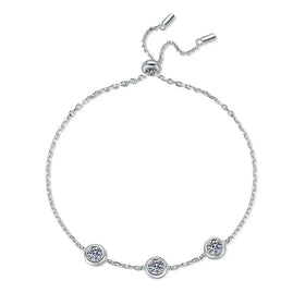 Custom Jewelry 0.9CT Moissanite Bracelet 925 Sterling Silver Gra Certificate Sparkling Moissanite Bracelet for Women