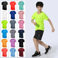 Men Kids Training Exercise Clothes Gym Sports Polyester Shirts Tops Running T Shirt Quick Dry Fitness Shirt