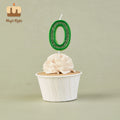 Wholesale Cute Shaped Paraffin Wax Glitter Green Non-scented Number 4 Candles for Birthday Parties Holidays & Bars Handmade