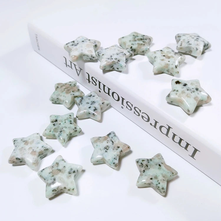 Huiying Wholesale Crystal Quartz Healing Kiwi Stones Star Stone For Fengshui Crafts