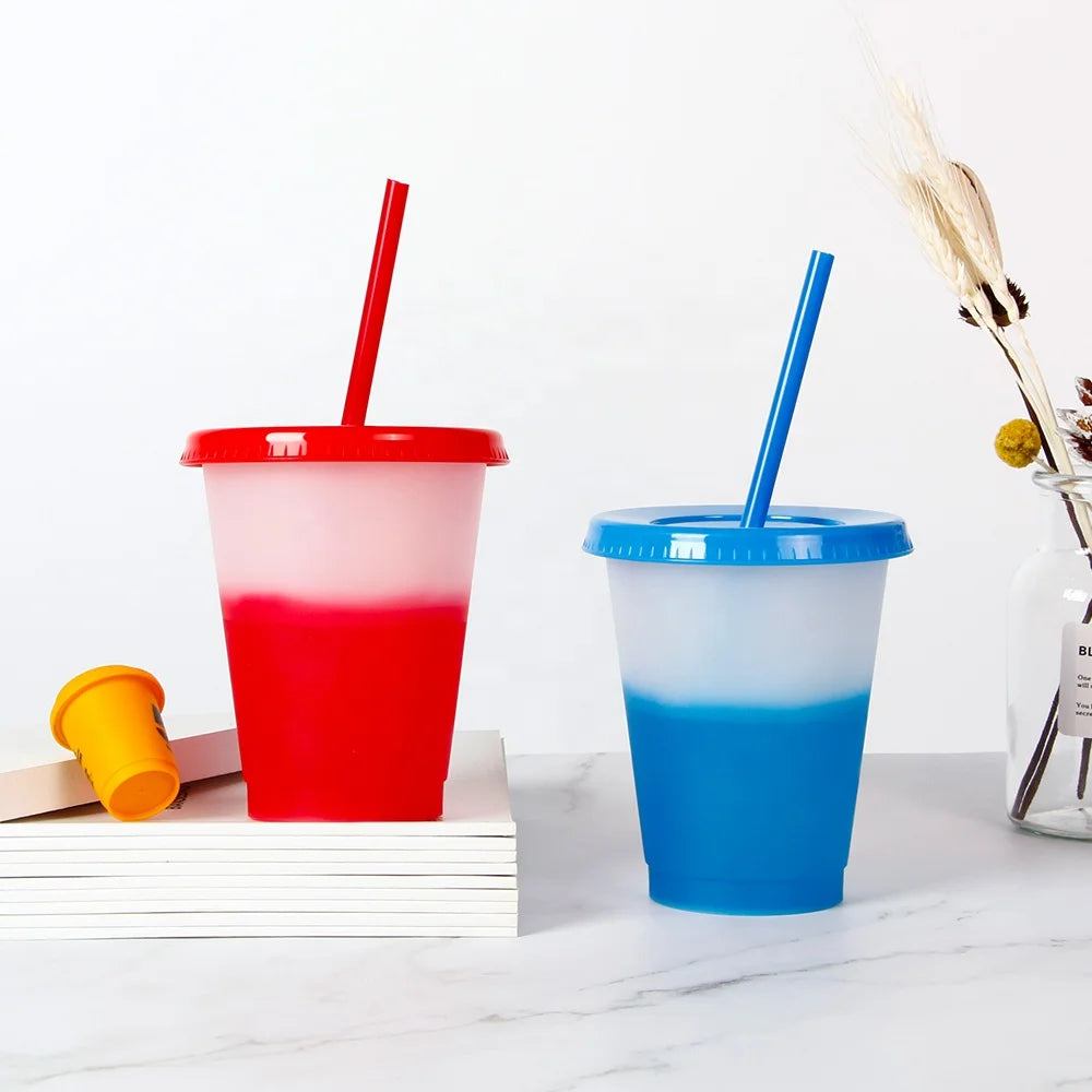 Audit BPA Free Reusable Cold Changing Color Plastic Coffee Cups