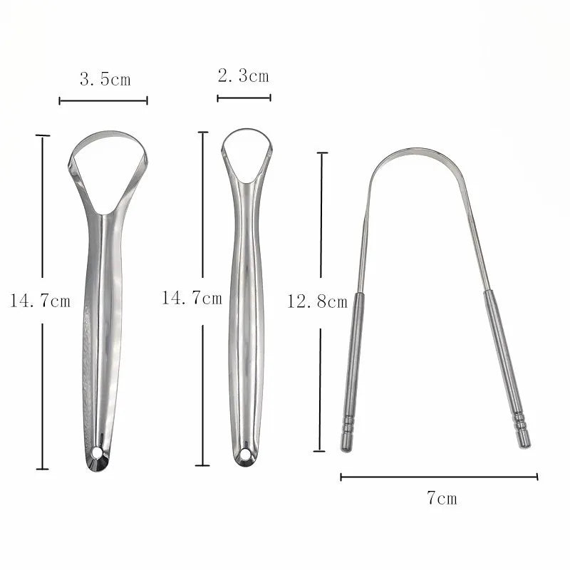 OEM Flexible Handle Tongue Scraper Kit Metal Blunt Edges Copper Tongue Scraper