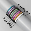 New Design Natural Stone Beads Bracelets Rondelle Shape Shell Black Agate Adjustable Bracelet JBS12423