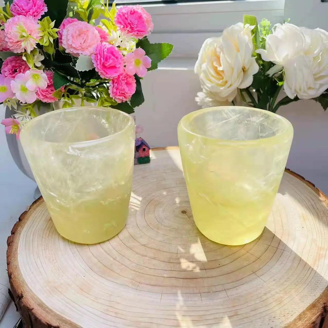 Wholesale Natural Crystal Stone Hand Carved Citrine Mug Cup Crystal Tea Cup for Sale