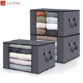 Lavinia Wholesale Foldable Square Clothes Storage Bags 35L 60L 90L with Clear Window Organizer 1kg Weight