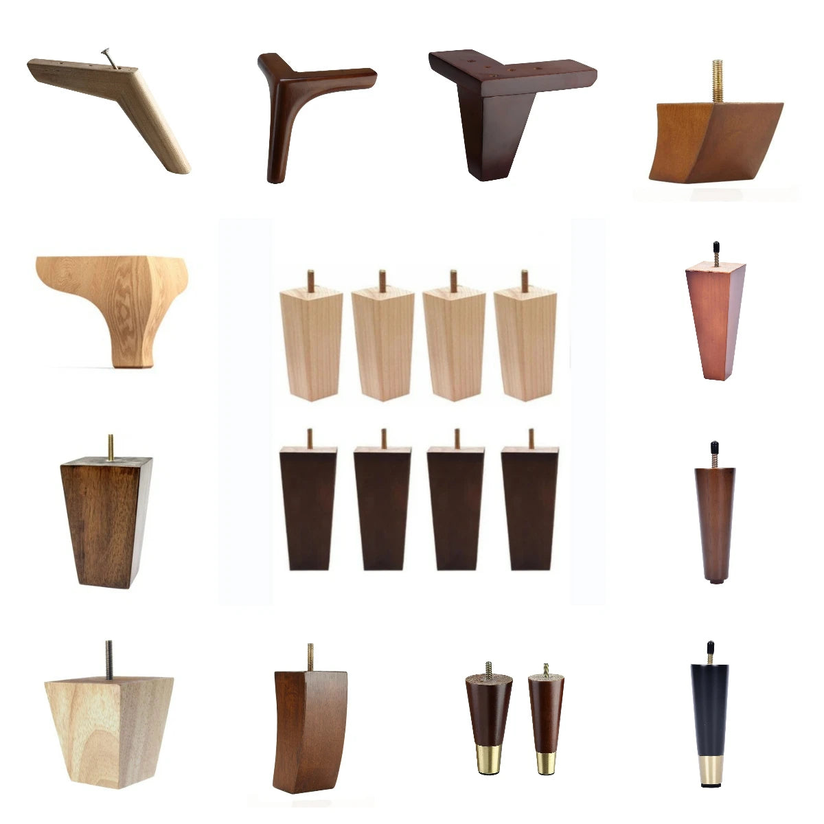Factory Price Wood Color Black Sofa Legs Coffee Table Chair Legs Dining Table Wooden Chair Base Legs Wood Furniture Chair Frame