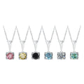 O05A Abiding Custom Colored Moissanite 925 Silver Pink Yellow Blue Black Moissanite Bezel Pendant Necklace for Women Gift