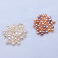 3A 3-10mm Natural Freshwater Rice Half-Drilled Loose Pearls White Pink Purple Color Variety with White Background
