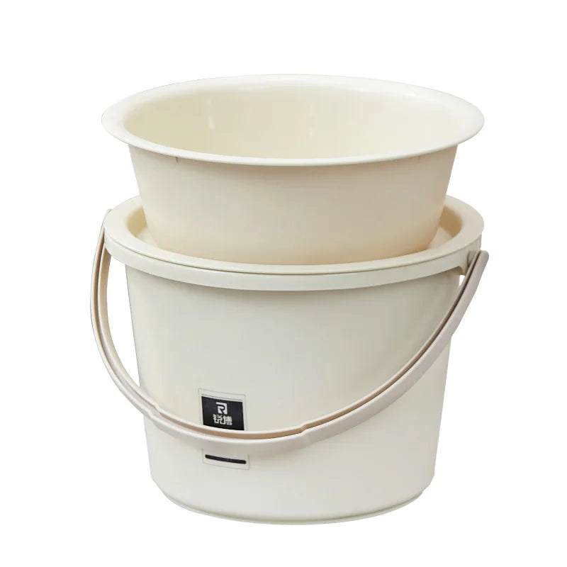 3/4-Inch Portable Water Bucket Wash Basin and Bailer Set Clean Plastic Portable Set for Bathroom Toilet Kitchen