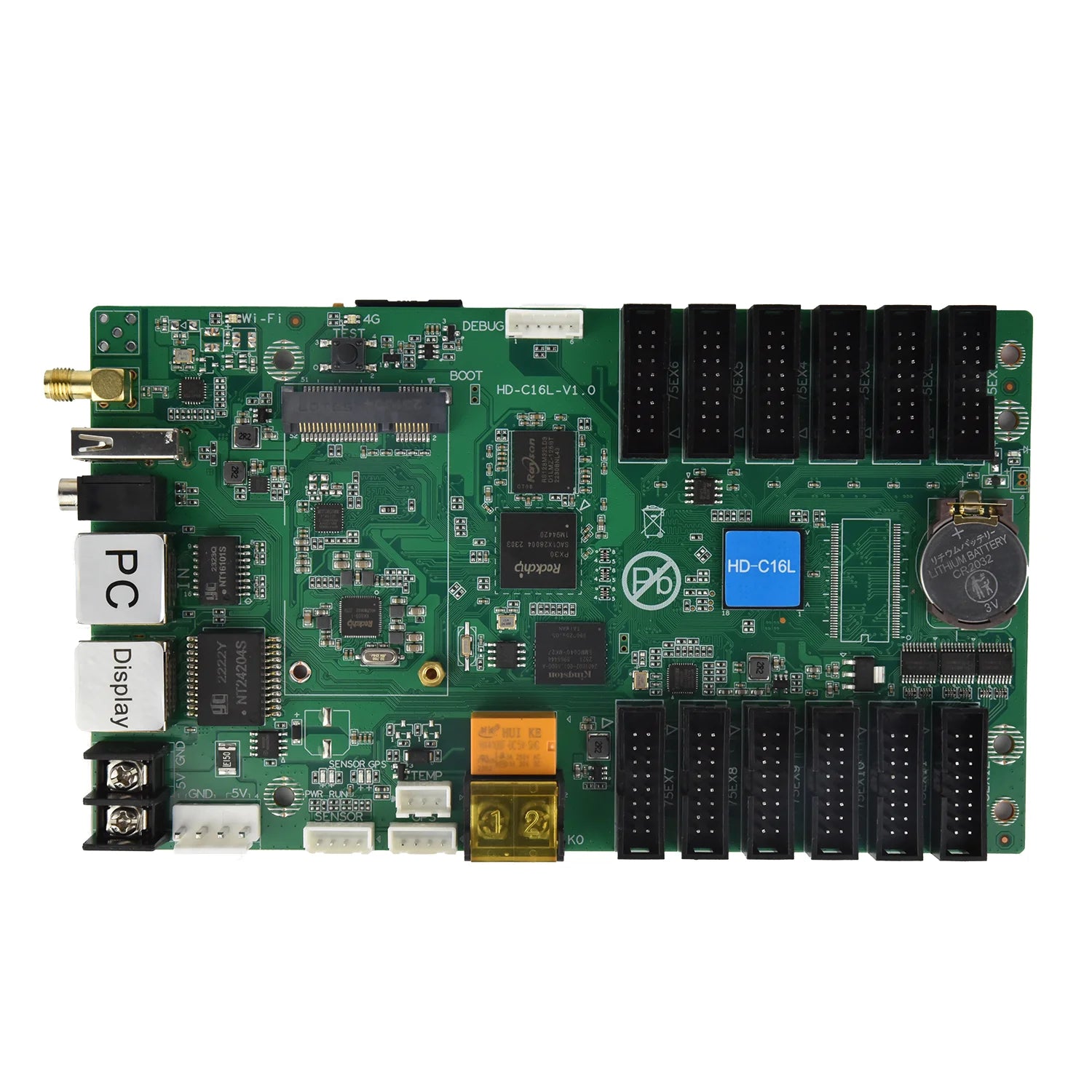 Huidu HD-C16L Full Color LED Controller Card with Wi-Fi HDR10 1080P Resolution Waterproof for Billboard & Digital Signage