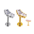 Ready to Ship ASTM F-136 Titanium High Polished Piercing Jewelry Internally Threaded Labret Lip Ring Earring for Women