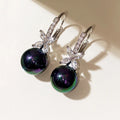 Huitan Fashion Hight Quality Imitation Pearl Bride Copper Drop Earrings Crystal CZ Wedding Earrings Women Fast Shipment