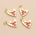 Fashion Jewelry 18K Gold Plated Brass Heart Charms with Zircon for Bracelet and Necklace Making