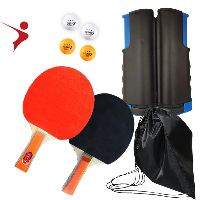 Good Price Portable Retractable Table Tennis Racket Set Customs Ping Pong Racket Paddle case and Table Tennis Net