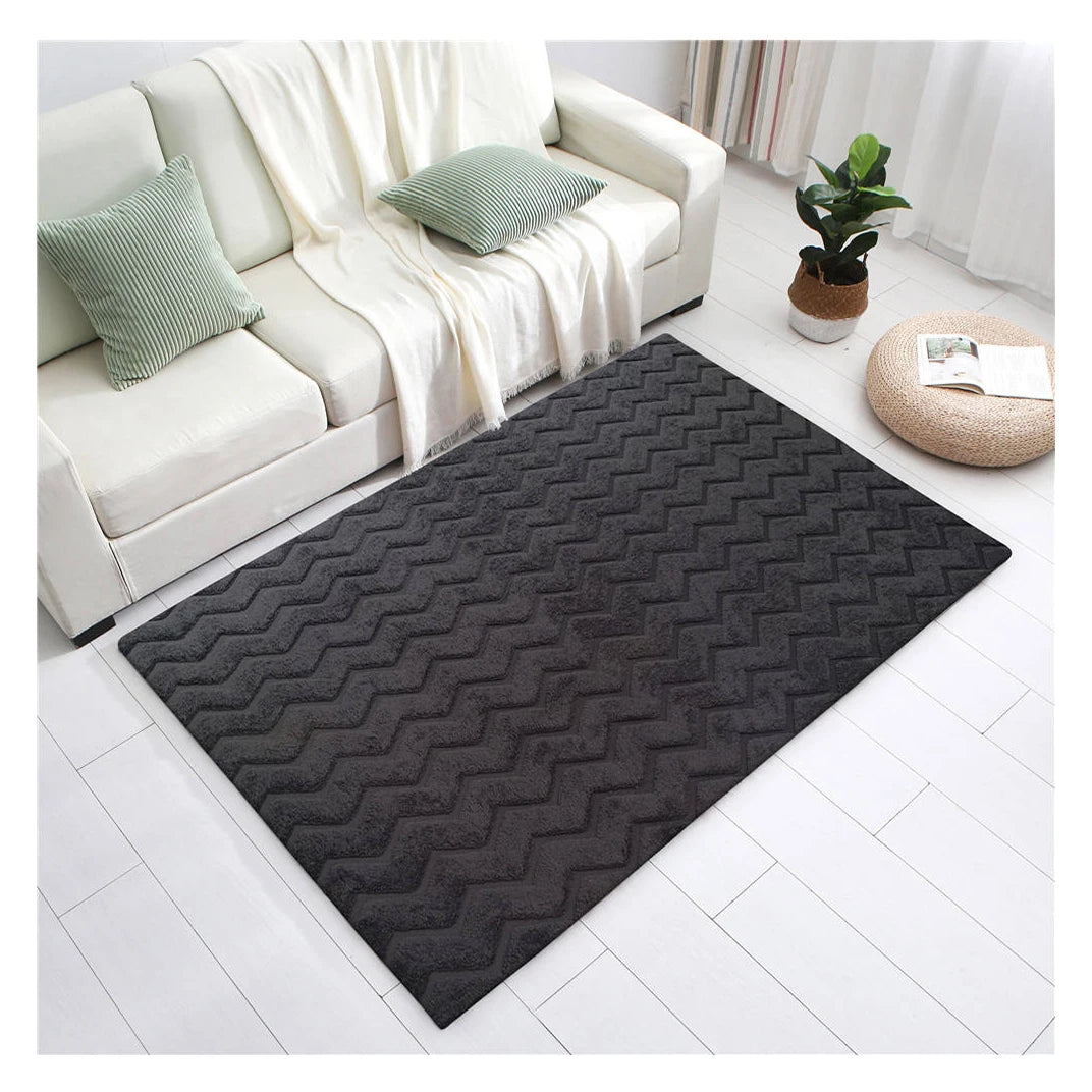 Home Decorative Modern Design Bedroom Area Jacquard Sherpa Living Room Carpet Shaggy Door Mats