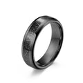 OAHLAN Fashion Jewelry Minimalist Wedding Band 4mm / 6mm / 8mm Black Fabric Inlay Domed Polished Tungsten Carbide Rings for Men