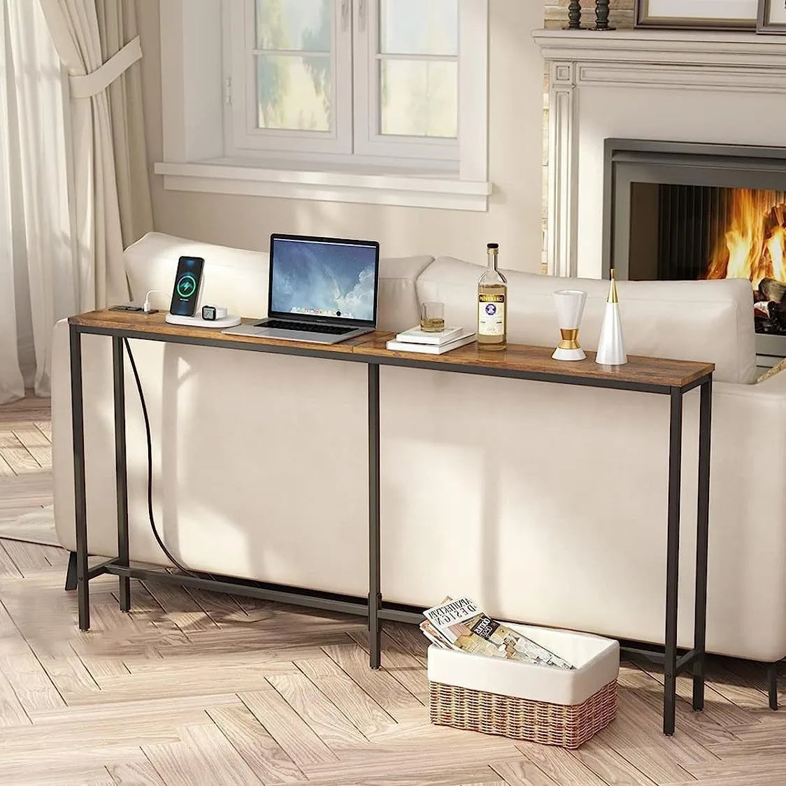 Small Portable Power Storage Table for Home for Amazon Home Living Room Wall-Mounted Corridor Side Table for Entryway Apartment