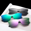 Shades Sunglasses Male Trending 2024 Premium Sunglasses Color Lens Men Uv400 Square Vintage Retro Sunglasses
