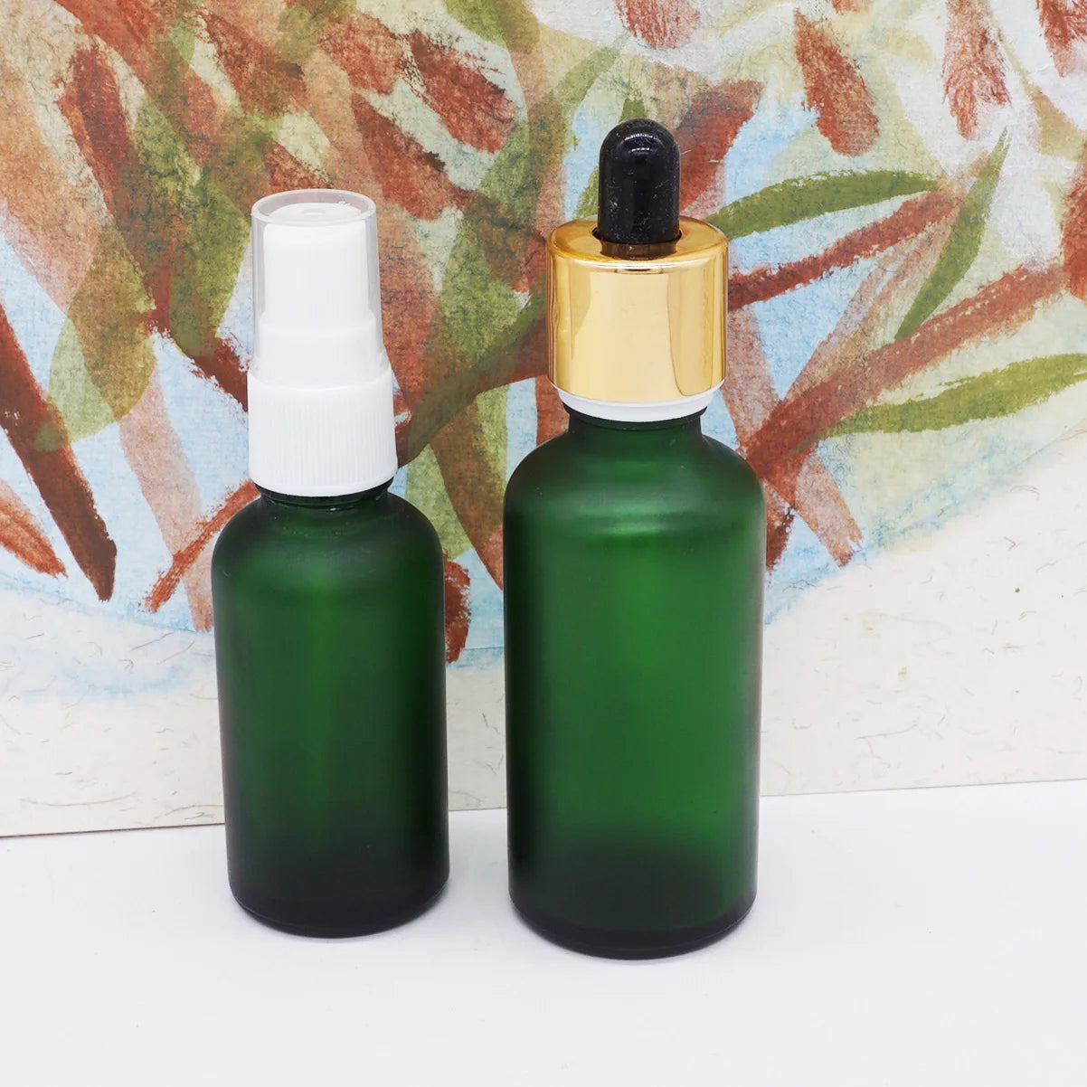 Empty 10ml 50ml Green Essential Oil Glass Dropper Bottle for Hair Oil