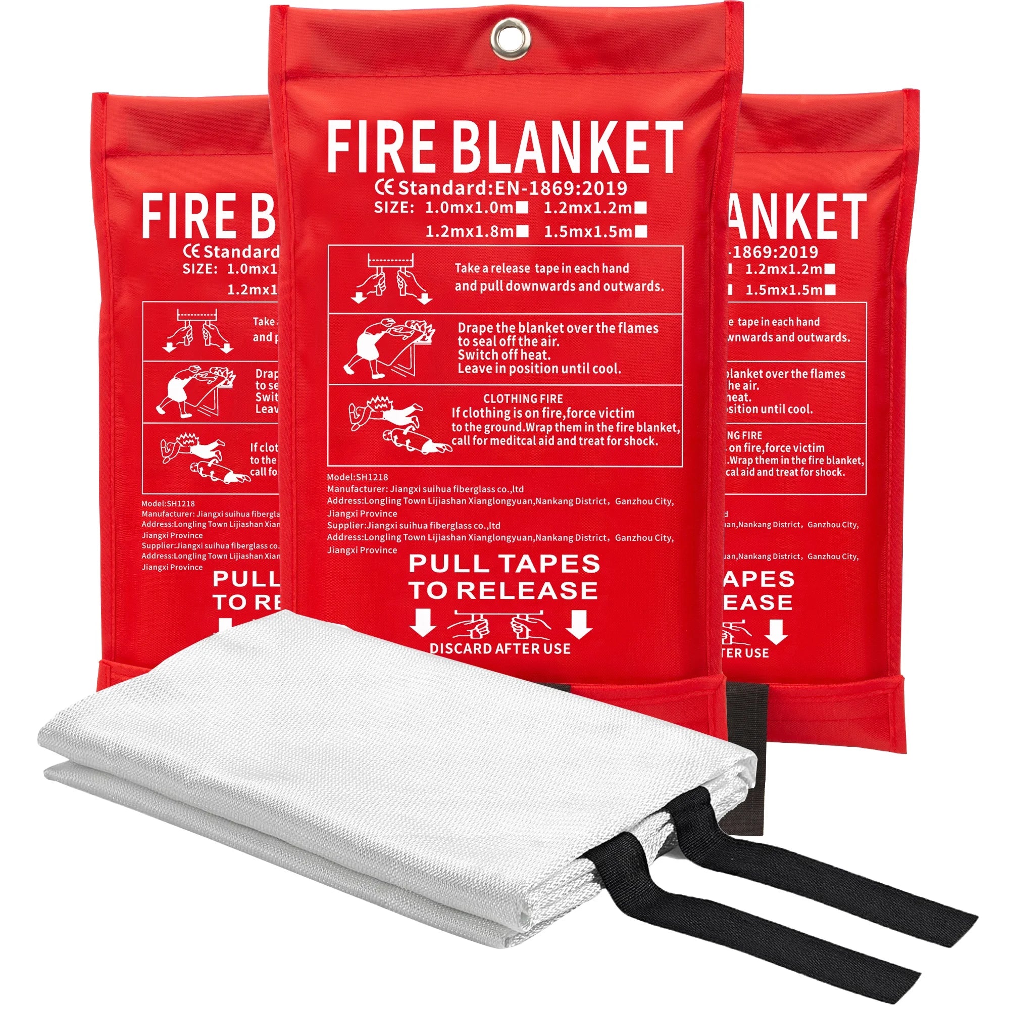 1m X 1m Home Kitchen Fire Retardant Extinguishers Fiberglass Emergency Fire Blanket