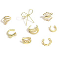 Wholesale Korean Style Female Gold Plated Brass Earring Cuff Bowknot Ear Clip Design Classic Style for Women