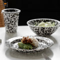 New Arrival Splash Ink Ceramic Dinnerware Porcelain Plate Bowl Ceramic Coffee Mug Set Custom Logo