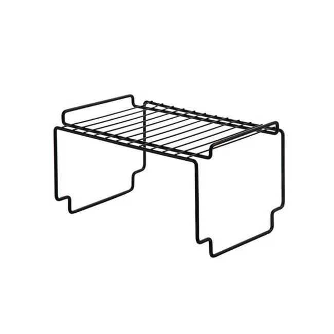 Stackable Powder Coated Iron Black Modern Multifunctional Standing Counter Top Kitchen Organizer Shelf for Dishes and Bowls