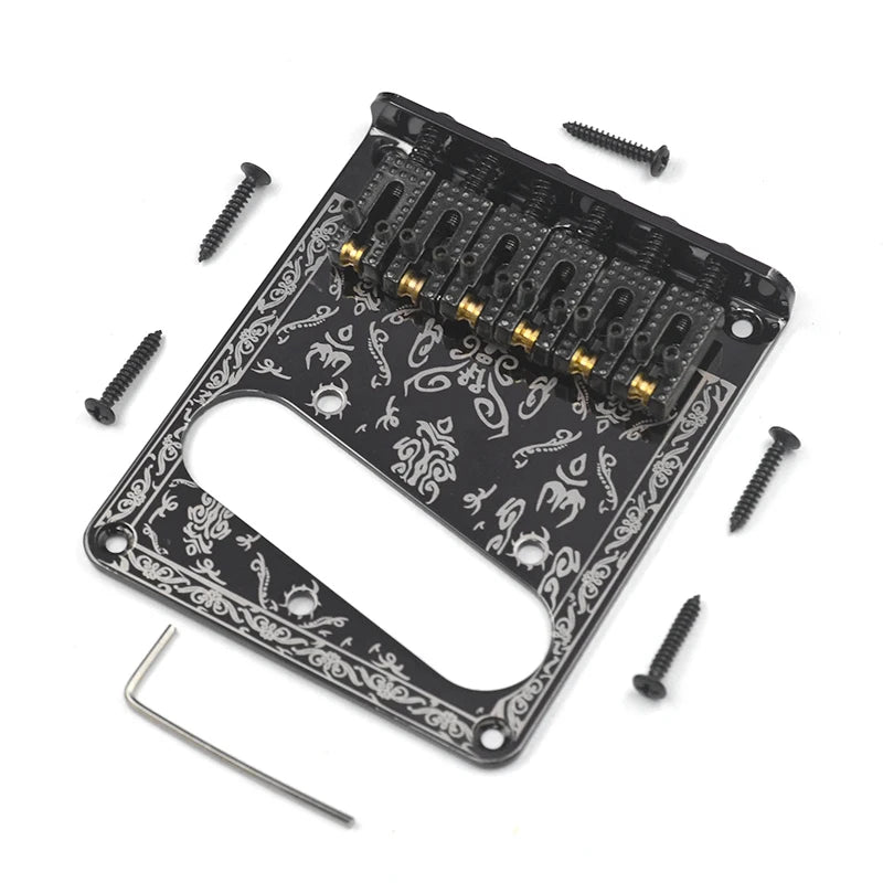 TL Style Guitar Bridge Roller Saddle and Pattern 97x80.5mm-10.8x5 Guitar Parts Black