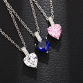 CAOSHI Charming Tiny Cute Heart Shaped Pendant Delicacy Chain Necklace Wishing Stone Cubic Zirconia Engraved Diamond Necklace