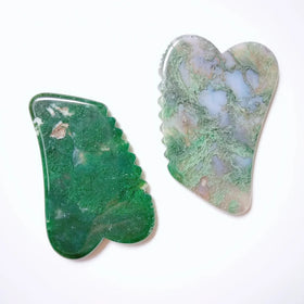 2026 Crafts gems Top Sell Tool Board Facial Face Moss Agate Gua Sha Massage Thin Body Home Guasha for selling souvenirs gift
