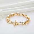 Hot Selling 14K Gold Plated Brass Fashion Chain Bracelet Geometric Design with Versatile Toggle Clasp Suitable for Men and Women