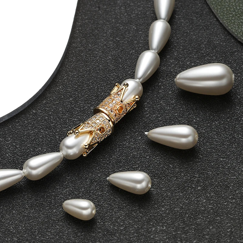 Factory Bulk Acrylic the Pearl Beads Water Drop Sshape Straight Hole Beads Loose Beads for Initial Necklace Jewelry Making