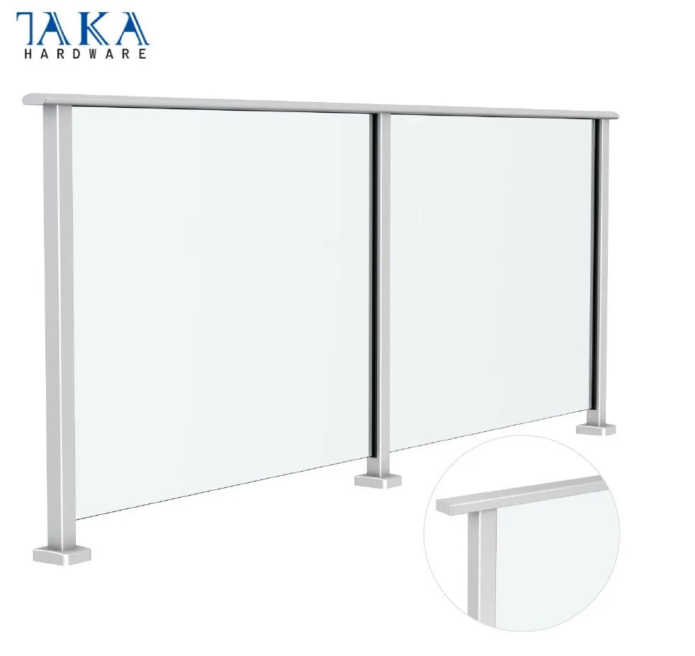 Modern Design Guard Railing Glass System Stainless Steel Frameless Glass Balcony Railing Stairs Balustrade Handrail Post MegaBDM