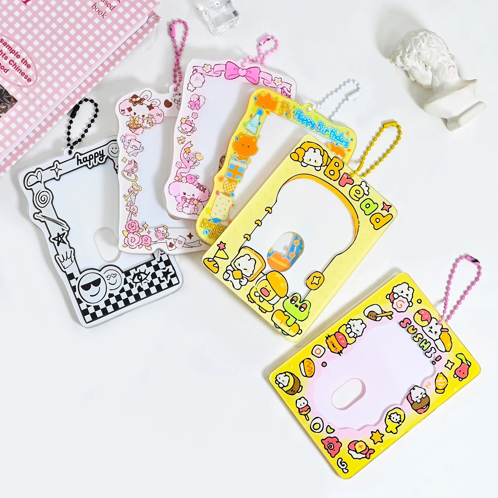 Custom Plastic Acrylic Photo Card Holder Keychains Kpop llaveros Personalizados Custom Key Chains Epoxy Charms
