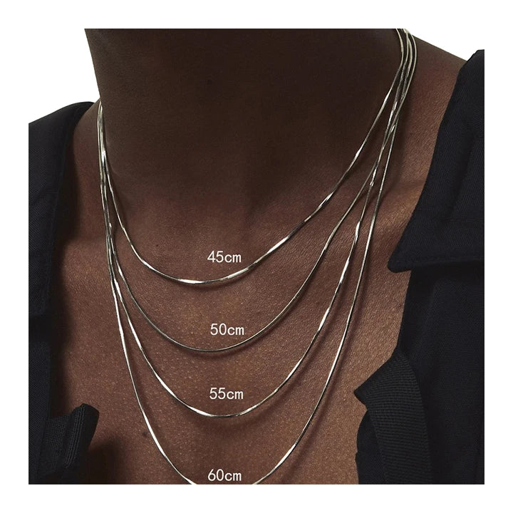 HOVANCI 0.9mm 2mm Thin Herringbone Snake Chain Tarnish-Free Stainless Steel Jewelry for Necklaces for Men and Women