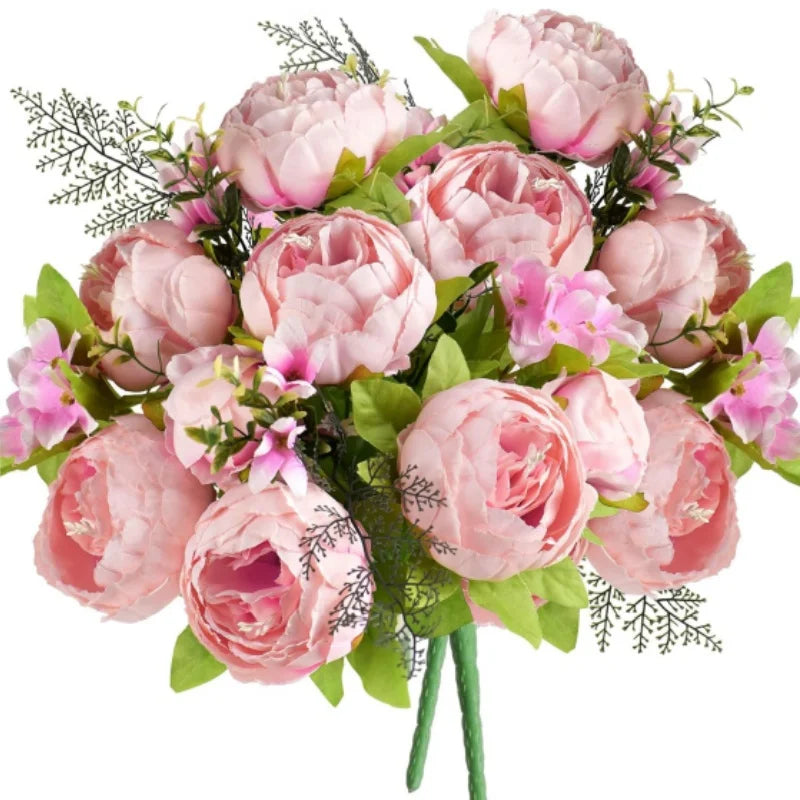 Artificial Peonies Silk Flowers and Hydrangeas for Wedding Bridal Home Beautiful Floral Centerpiece Arrangement Decoration