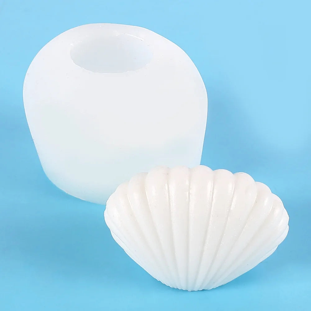 Shell Shape Scented Candle Silicone Mold DIY Desktop Table Decoration Storage Resin Drop Glue Mold