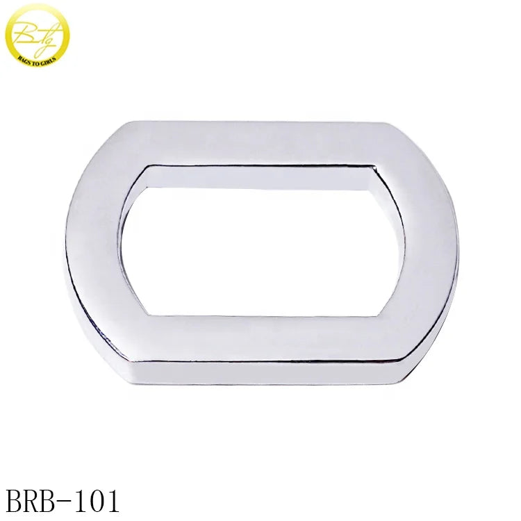 Die Casting Handbag Hardwrae Wholesale square Rings Chrome Plating Adjustable Buckle Straps for Luggage