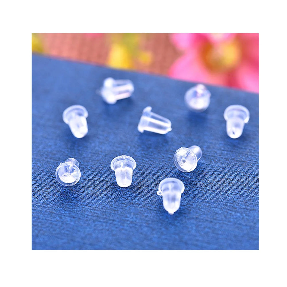 Clear 5mm Earring Backs 5000pcs/Bag Soft Silicone Rubber Jewelry Accessories Bullet Stopper Ear Plug Nuts Prevent Allergy Safety