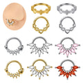 Gaby Vintage Stainless Steel Septum Clicker Nose Stud Gold Plated Nose Ring for Women's Body Jewelry Piercing for Wedding Gift