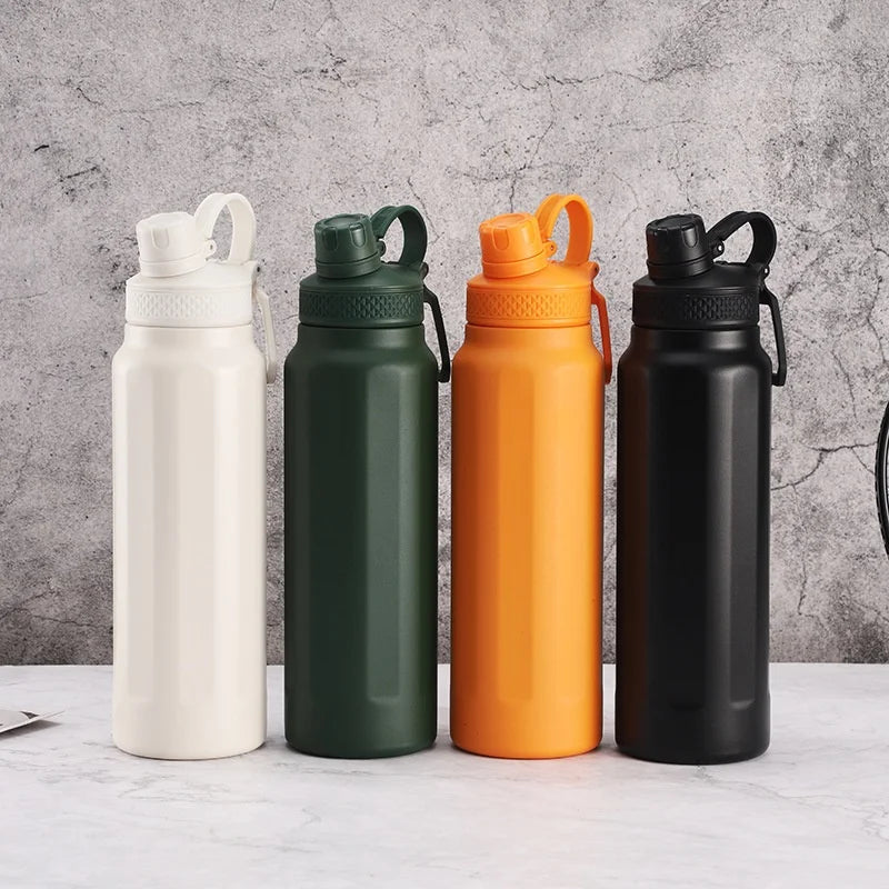 Hot Selling 800ml 1000ml Double Wall Vacuum Insulated Sport Water Bottle Flask Handle Lid Classic for Students Adults 750ml