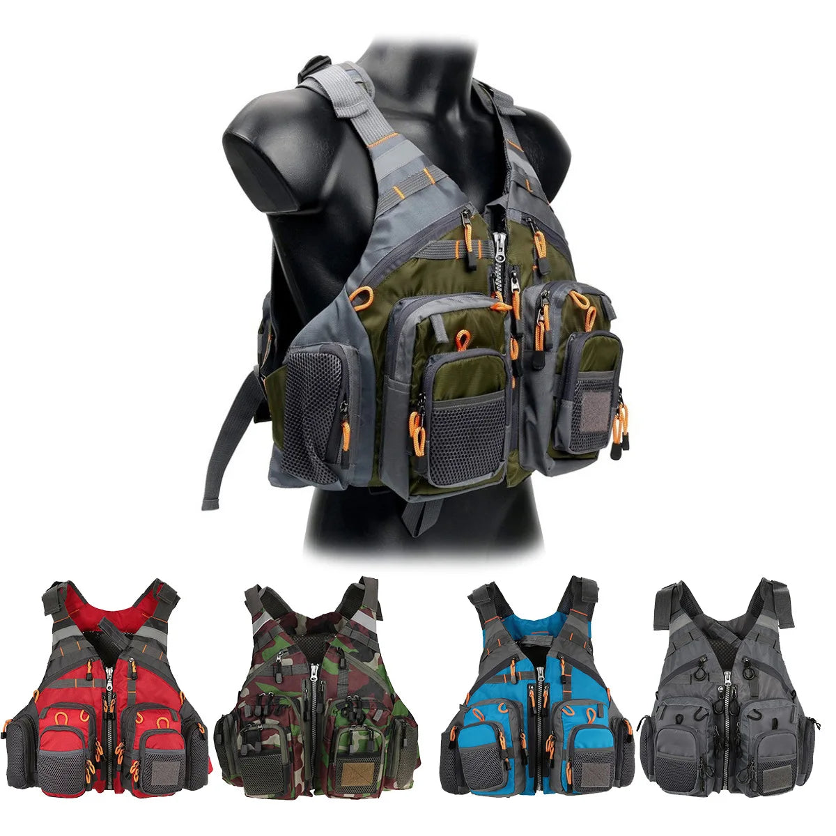 Fishing Jacket Multi-function Pockets Vest Portable Reflective and Removable Floating Material Fishing Vests