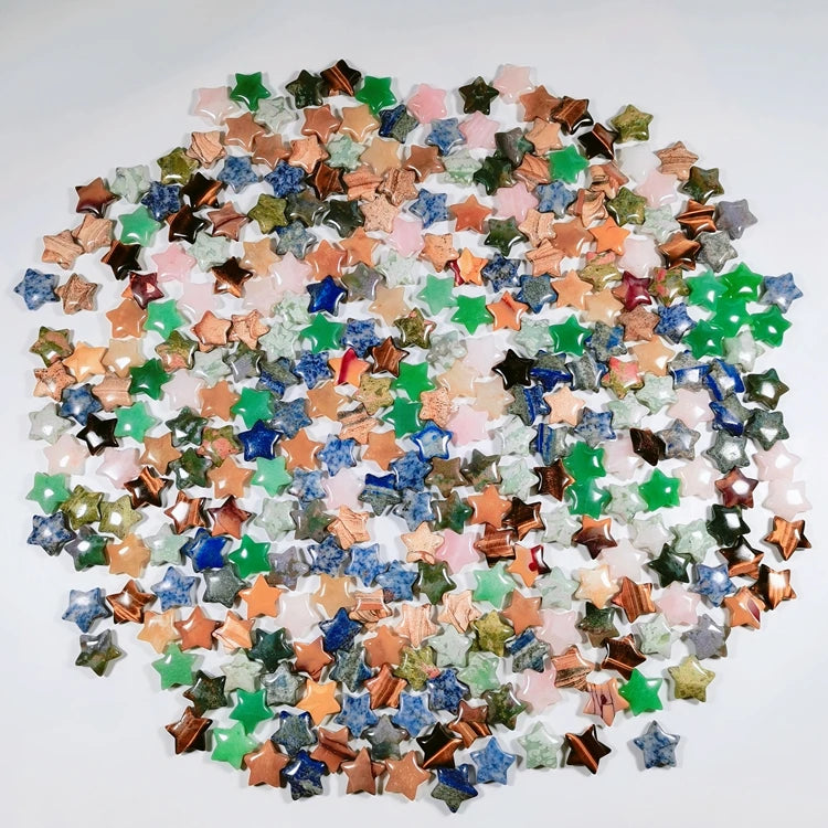 DIY 20mm Crystal Crafts Handmade Carved Star Crystals DIY Ornaments Natural Agate Quartz Crystal Star Gemstone for Home Decorate