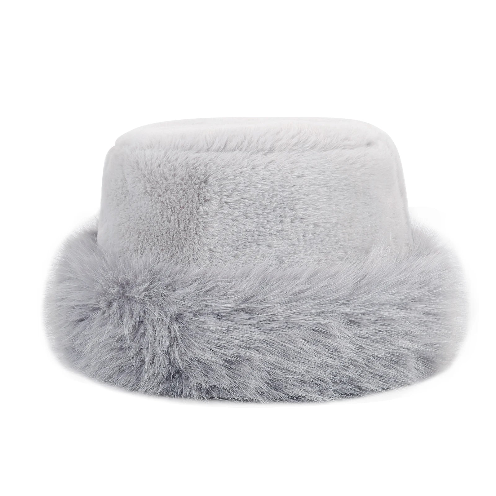 Wholesale Soft Warm Lady's Winter Fur Hat Luxury Bucket Hats for Women Winter