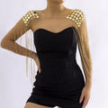SHIXIN Elegant Plastic Sequin Shoulder Chain  Necklace for Women Tassel Long Link Metal Gothic Multilayer Fashion Body Chain