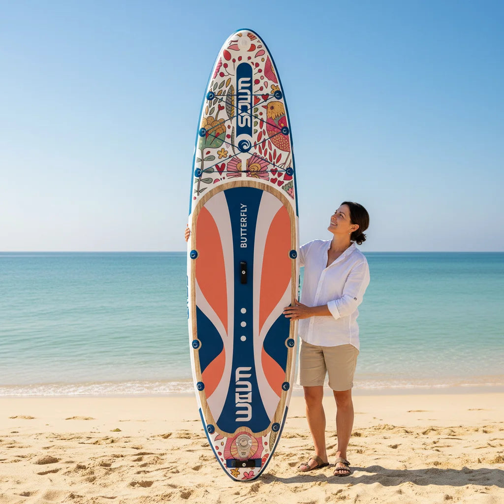 New Arrival Inflatable Paddle Board Drop Stitch 11'x33"x6" Paddle Surf Board Stand up Paddle Board for Waterplay Surfing