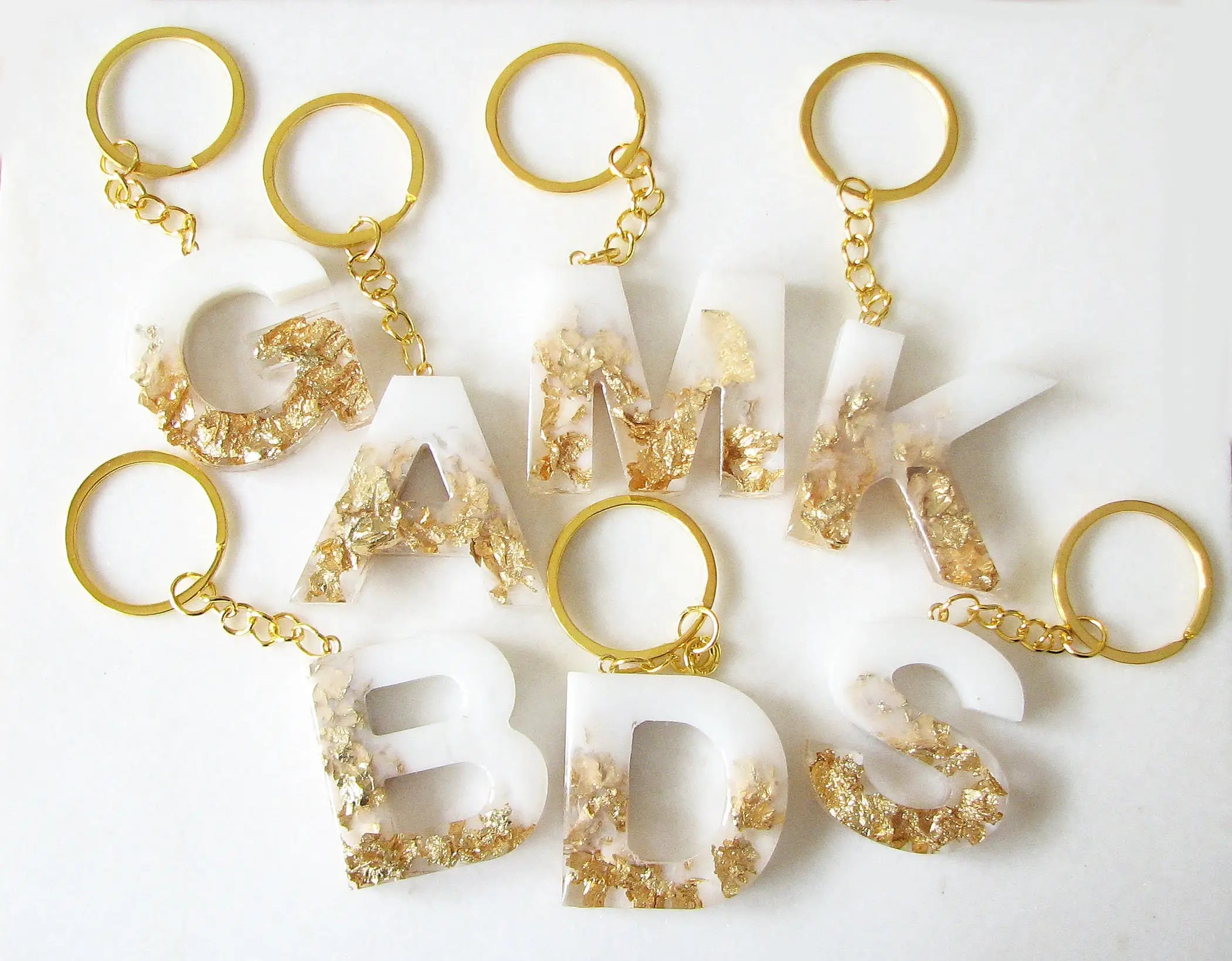 Custom Exopy Resin Flower Keyring with Tassel Flora Letter Keychain Initial Keyring Letter Keyring Gifts Jewelry Bag Accessory
